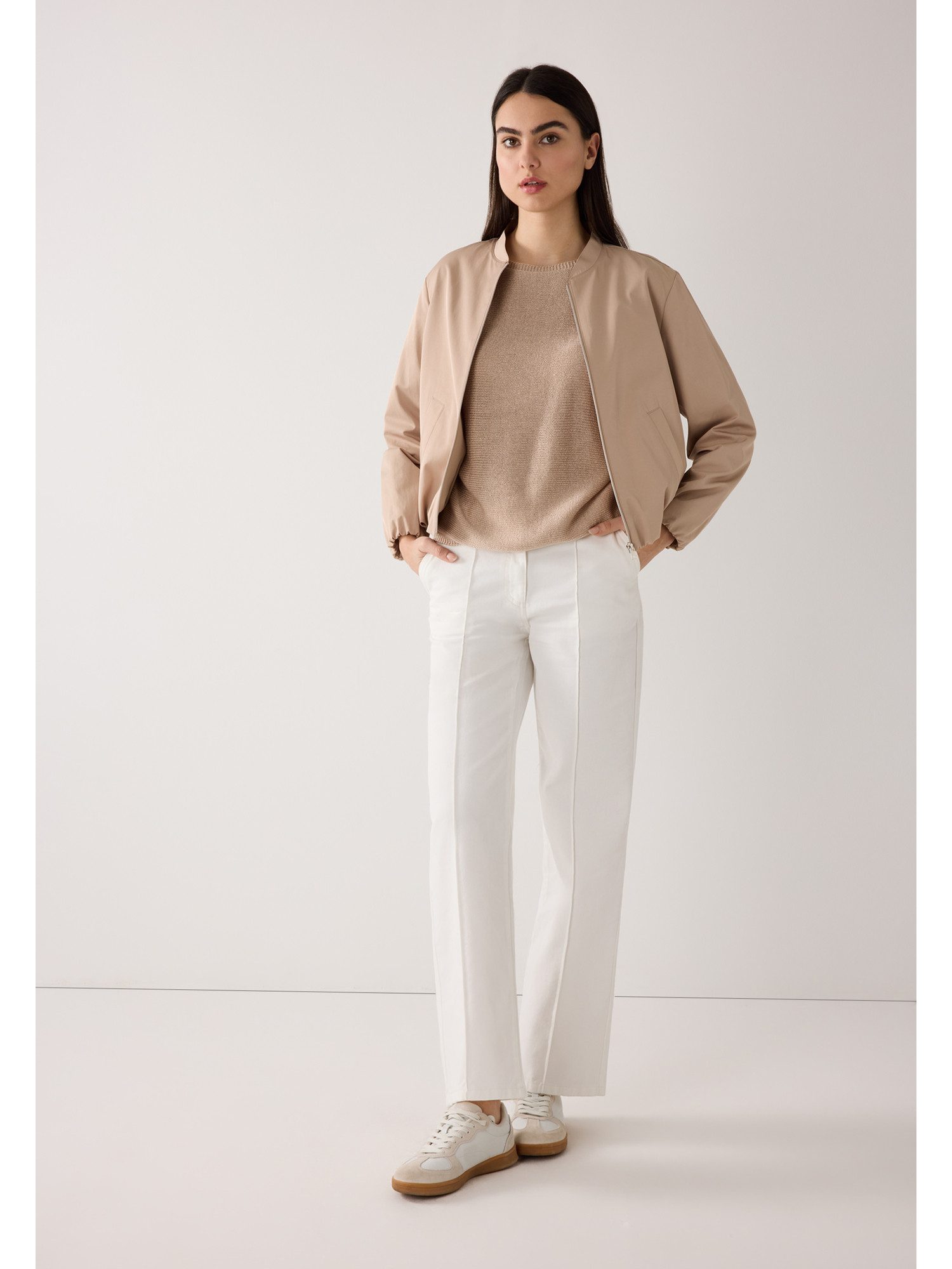 MORE&MORE Rundhalspullover Fledermauspullover mit Glanzeffekt günstig online kaufen