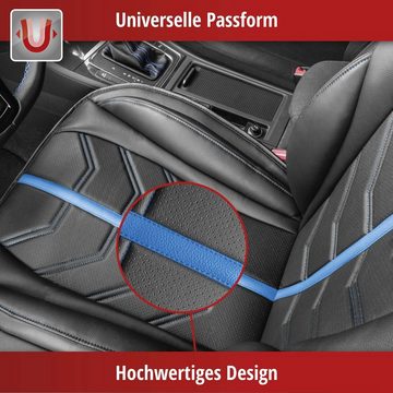 WALSER Autositzauflage sportliche Universal Auto Kunstleder Sitzauflage Kimi blau