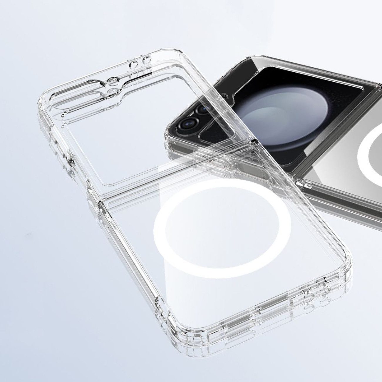 TECH PROTECT Smartphone-Hülle für Samsung Galaxy Z Flip 6 / 7 FE, Hybridhülle mit MagSafe-Ring für effizientes Laden