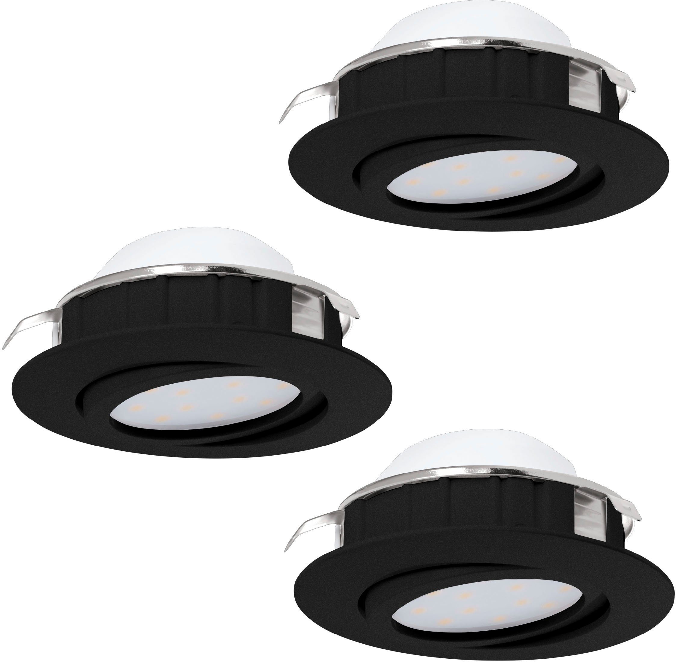 EGLO Deckenleuchte PINEDA, LED fest integriert, Warmweiß, Deckenleuchte in schwarz aus Kunststoff - 5,5W - Warmweiß