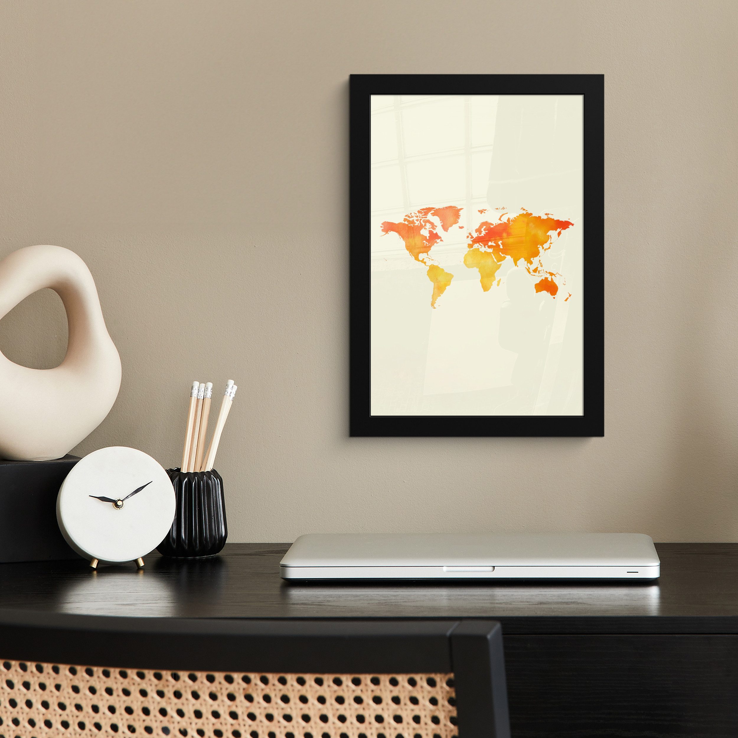 MuchoWow Poster Weltkarte - Orange - günstig online kaufen