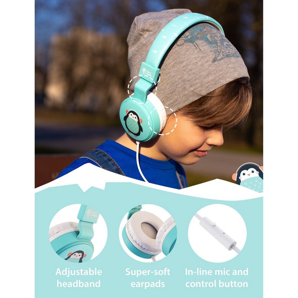 Planet Buddies Penguin Wired Kid\'s Headphone Kinder-Kopfhörer