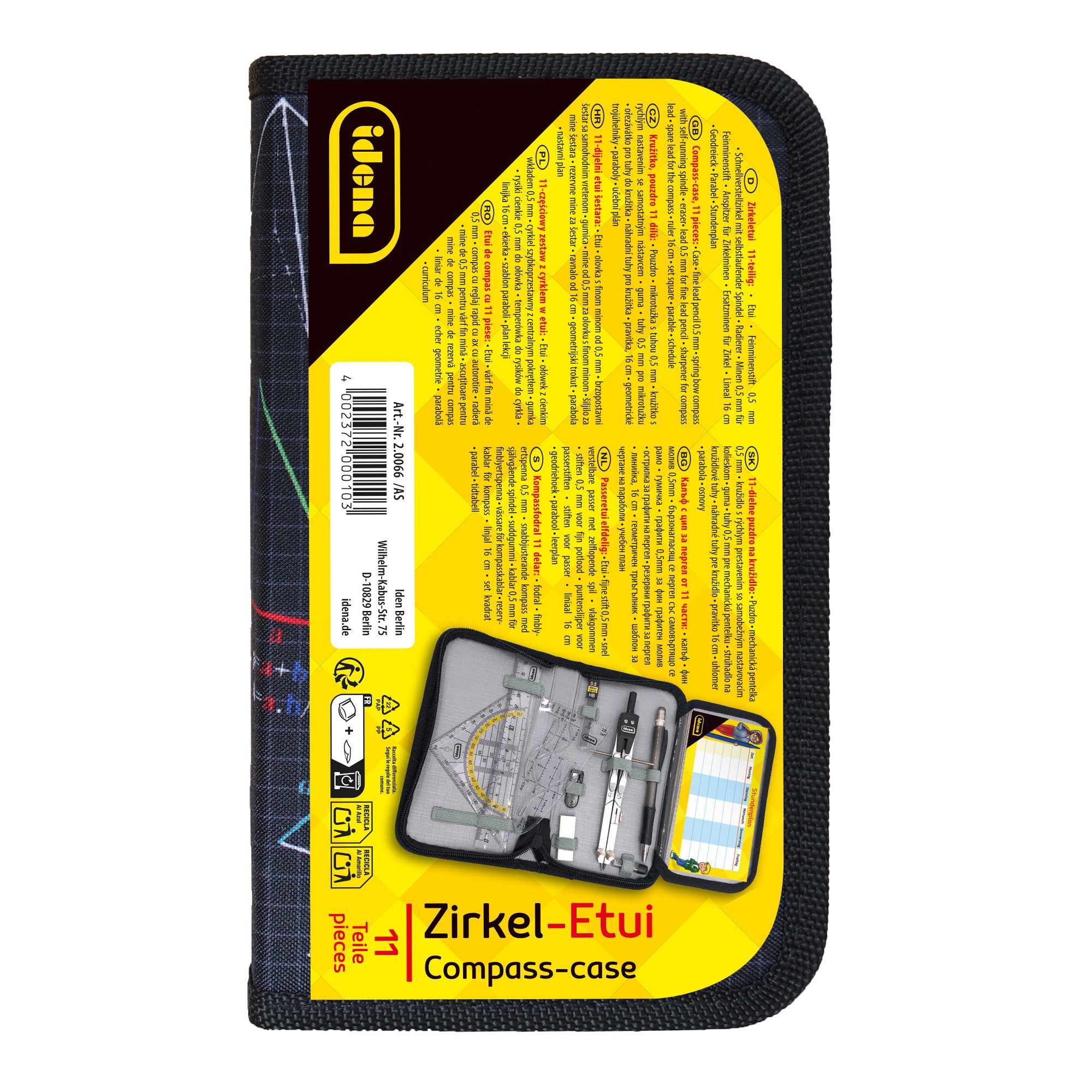 Idena Zirkel Idena Bundle Zirkeletuis 11 Teile 2 Stück