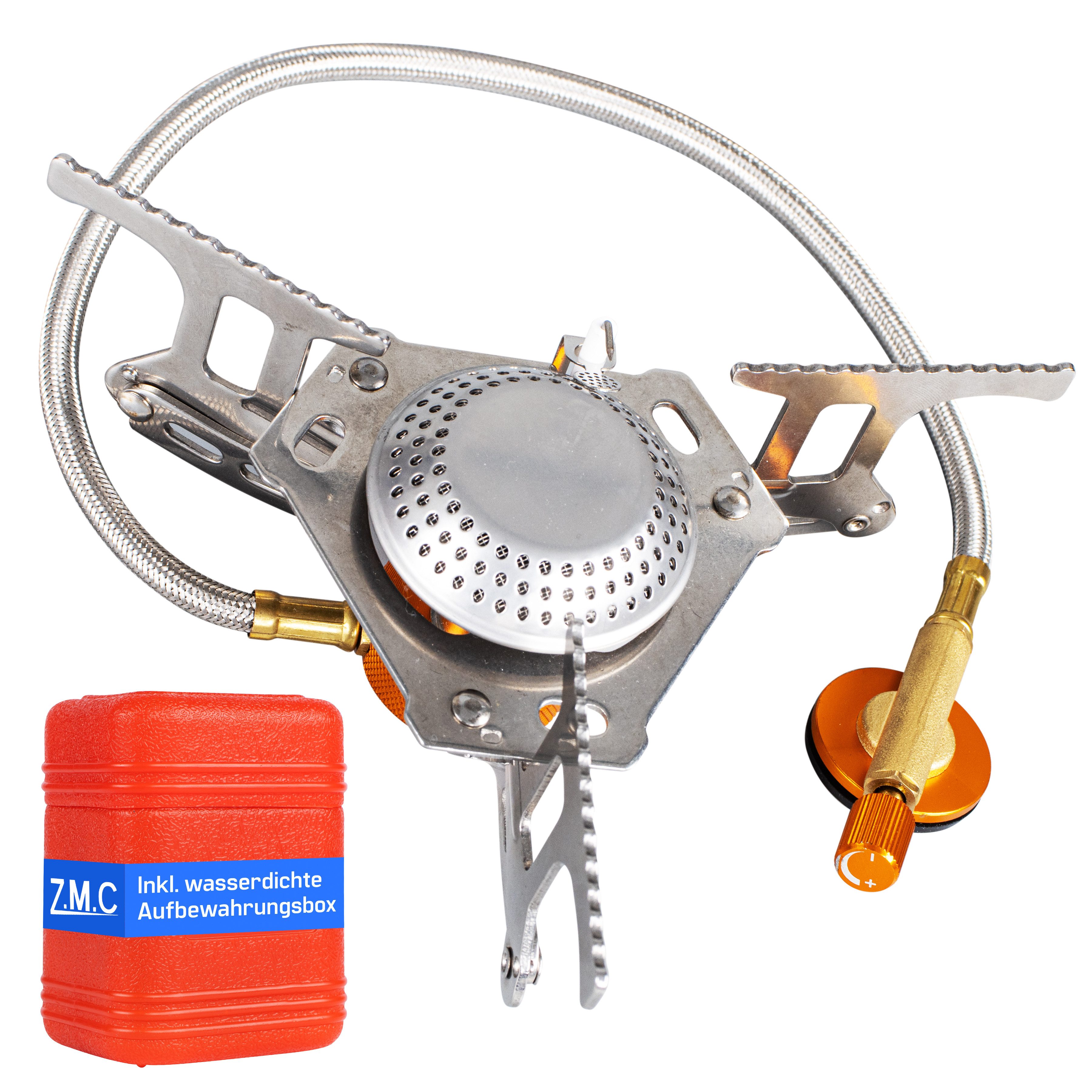 Gaskocher Campingkocher 3700W Outdoor Camping Gas Kocher Faltbar + Gaskartuschen