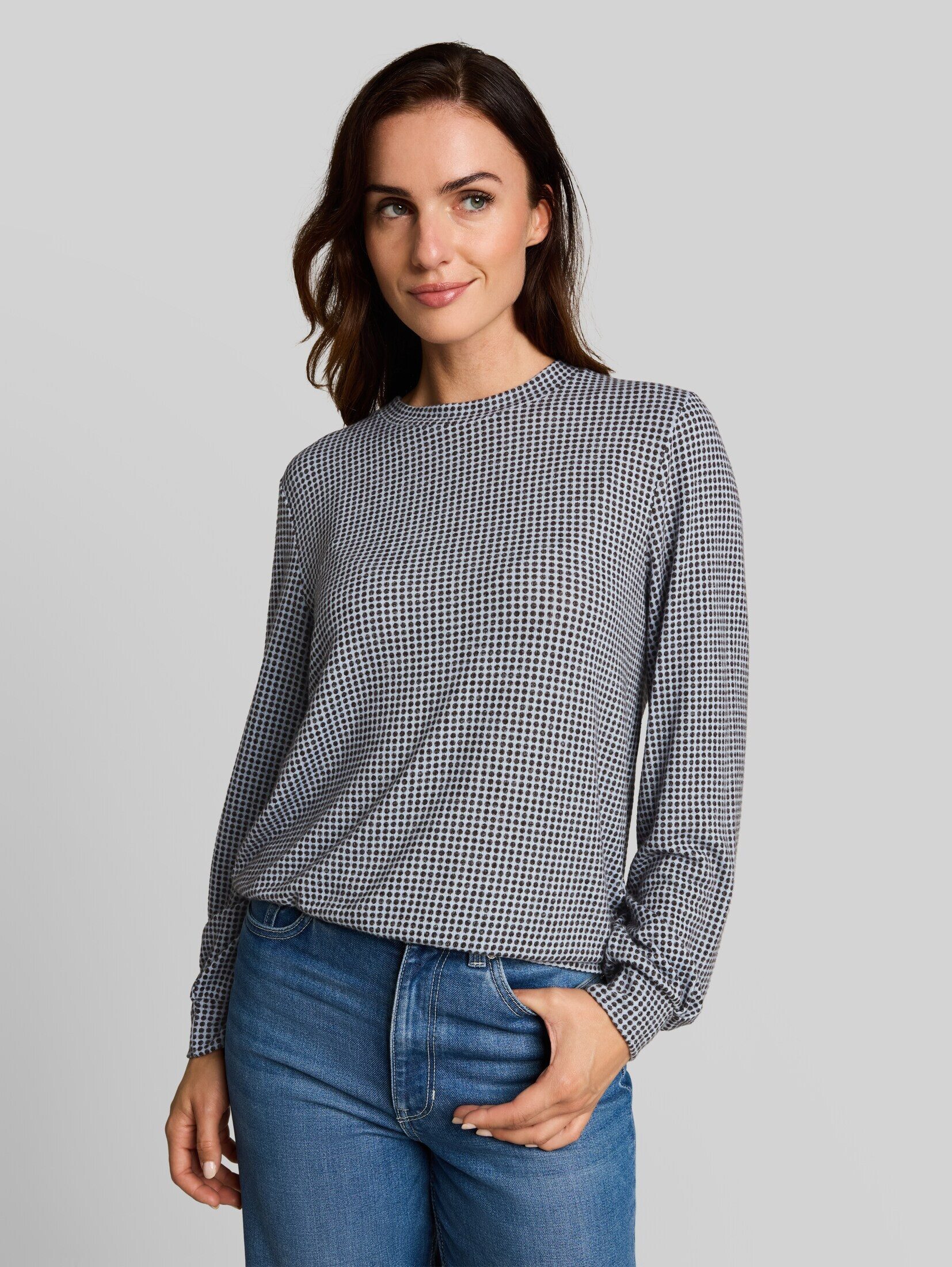 TOM TAILOR Langarmshirt T-Shirt (im Einserpack) Cosy Langarmshirt mit Muster