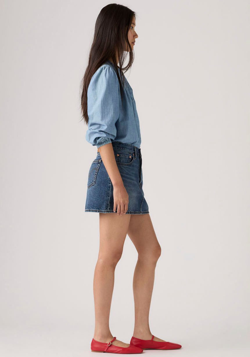 Levi's® Jeansrock ICON SKIRT mit Used-Effekten und ausgefransten Kanten