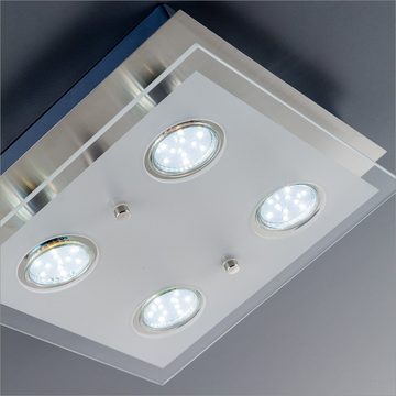 B.K.Licht LED Deckenleuchte Dorado, LED wechselbar, Warmweiß, LED Deckenlampe, eckig, Spot, Schlaf-, Wohnzimmer, inkl. 3W