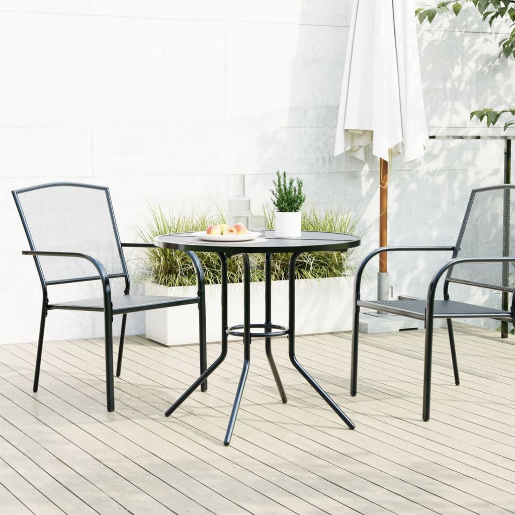 vidaXL Gartentisch Terrassentisch Rund Anthrazit Pulverbeschichteter günstig online kaufen