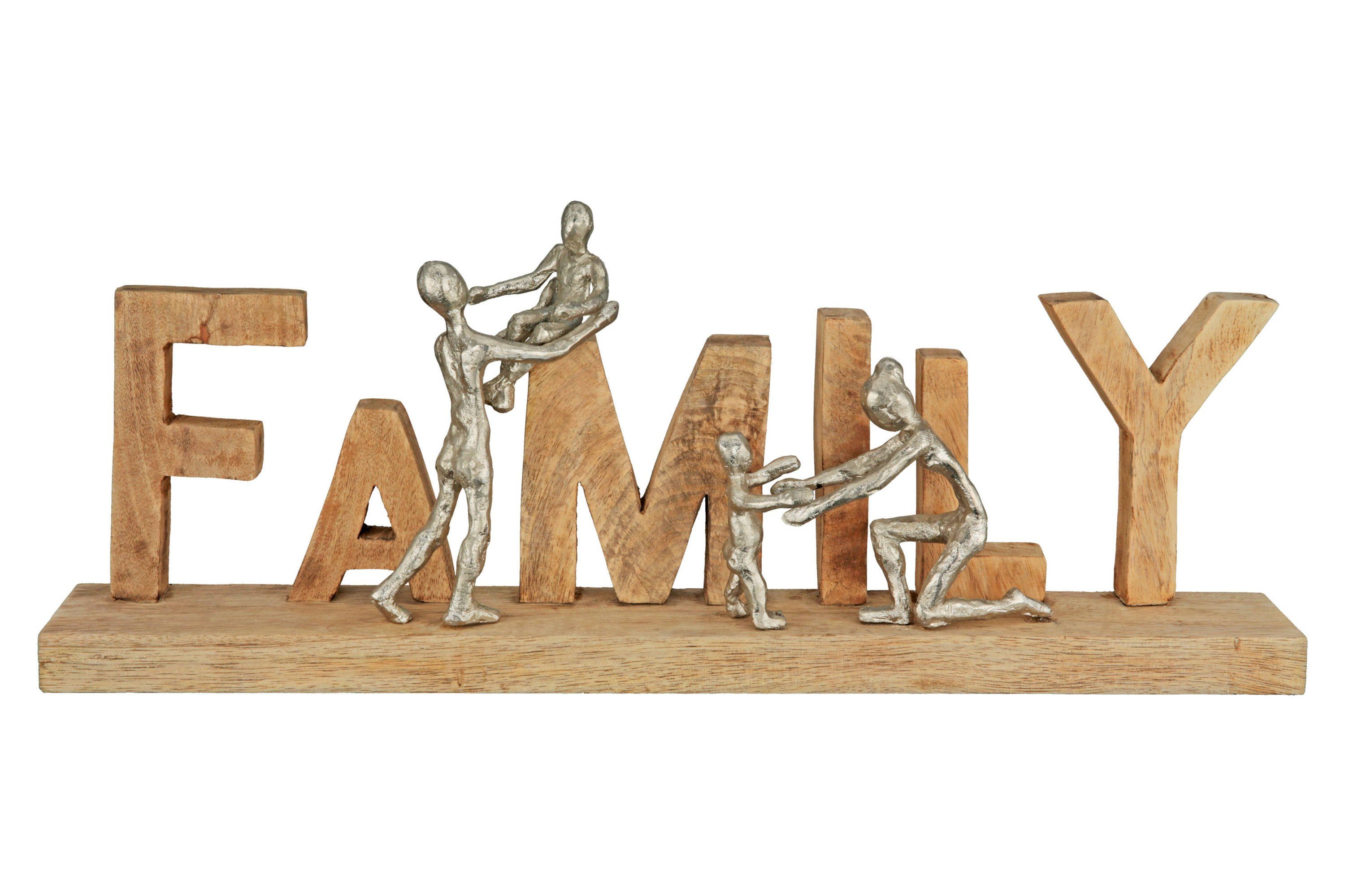 GMD Living Dekoobjekt FAMILIY, Schriftzug "FAMILY" aus robustem Mangoholz