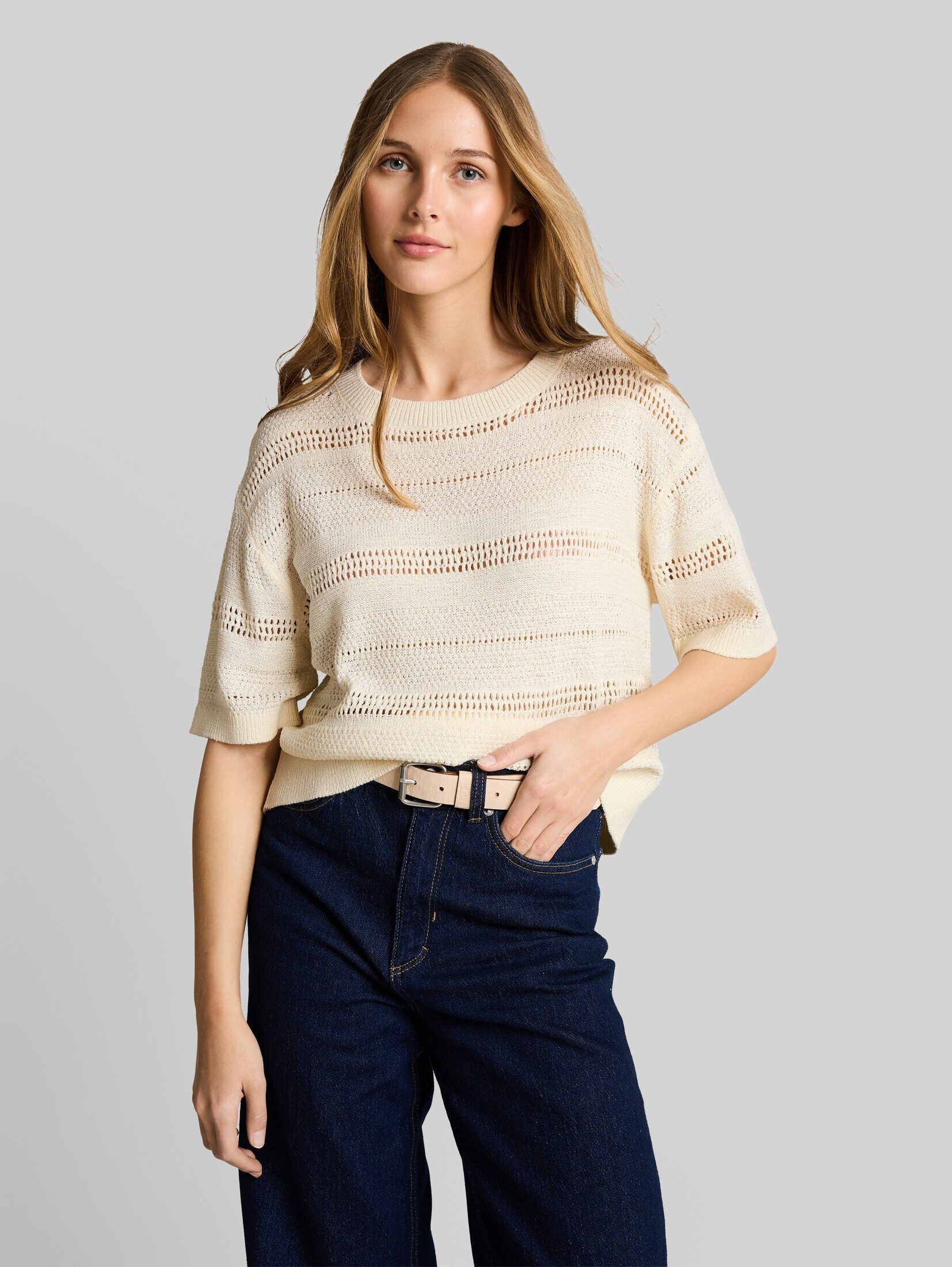 TOM TAILOR Denim Strickpullover Pullover & Strickjacken Relaxed Fit Strickpullover mit Lochmuster