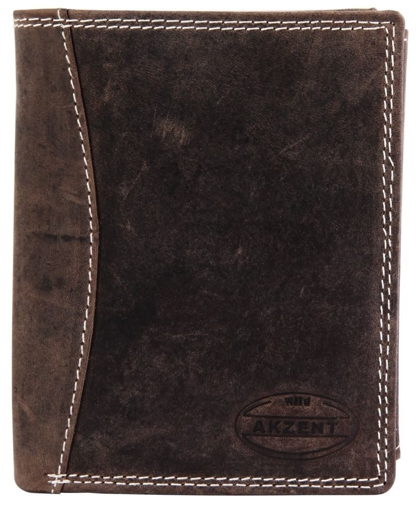 AKZENT Geldbörse Echtleder Portemonnaie mit RFID Schutz Braun Leder Geldbörse 9 x 12 cm (1-tlg)