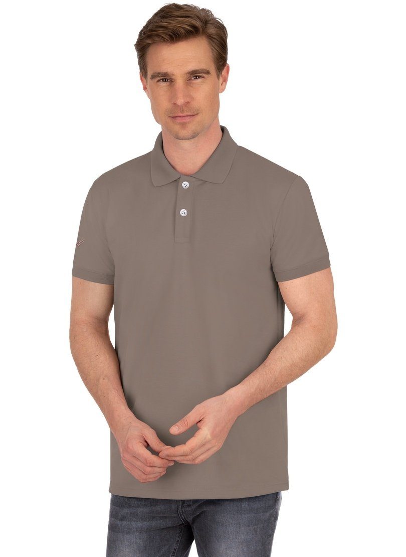 Trigema Poloshirt TRIGEMA Slim Fit Poloshirt aus DELUXE-Piqué taupe