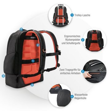 Everki Laptoprucksack ContemPRO 117 EKP117B Notebook Rucksack (42 l, inkl. Regenhülle), Wasserfeste Regenhülle / 5-Punkt Schultergurt-System / Schwarz