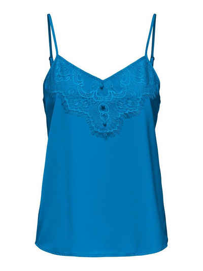 JACQUELINE de YONG Shirttop Elegantes Spitzen Top Ärmelloses Party Shirt JDYSISI 4943 in Blau