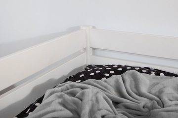Ticaa Bettgestell Sofabett Naomi inkl. 5x Schubkästen, 100x200, Weiß (Funktionsbett mit Schubkasten-System), Sofabett mit hohen Seiten- und Rückenteil