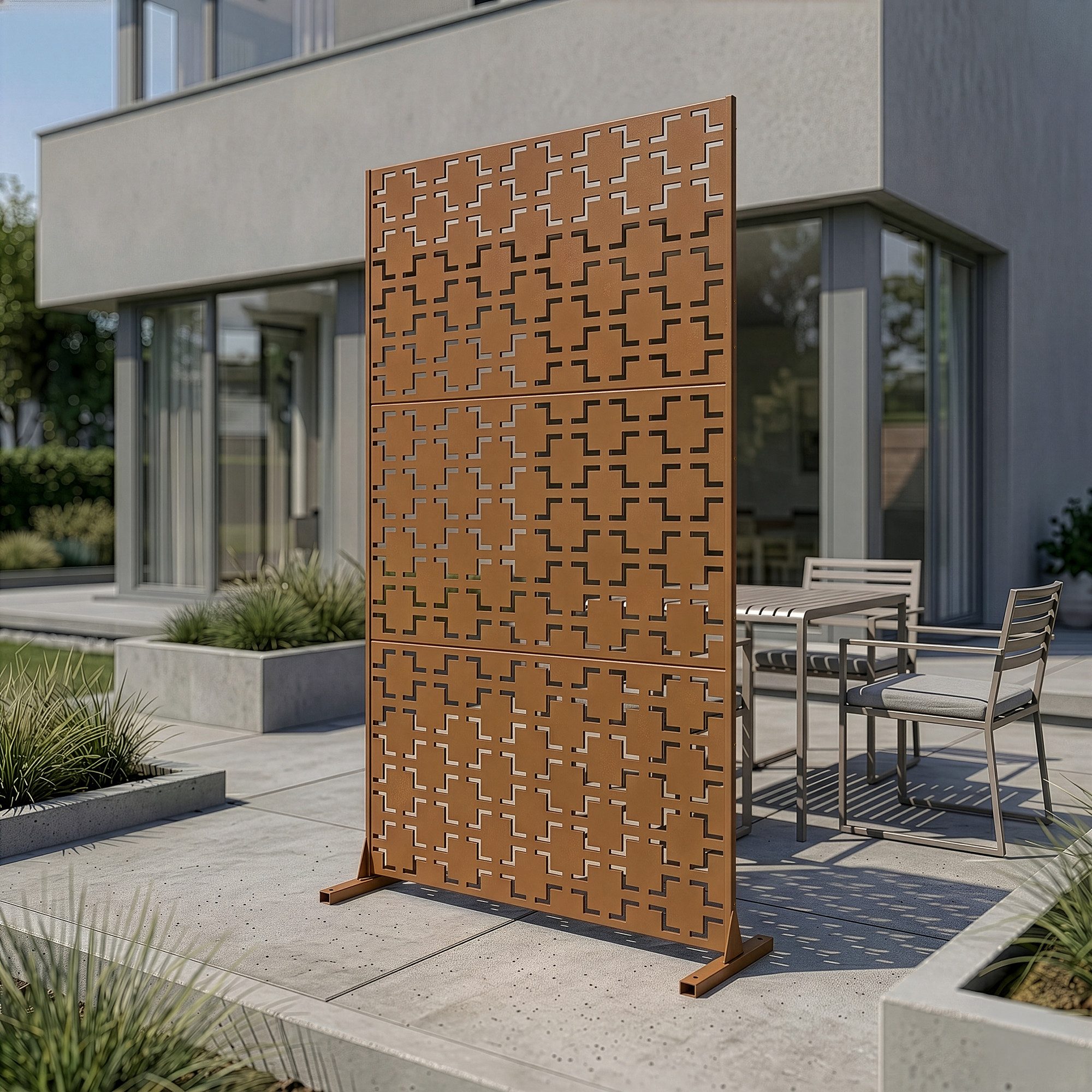 casa.pro Raumteiler, »Basciano« Trennwand verzinkter Stahl 180x90 cm Braun
