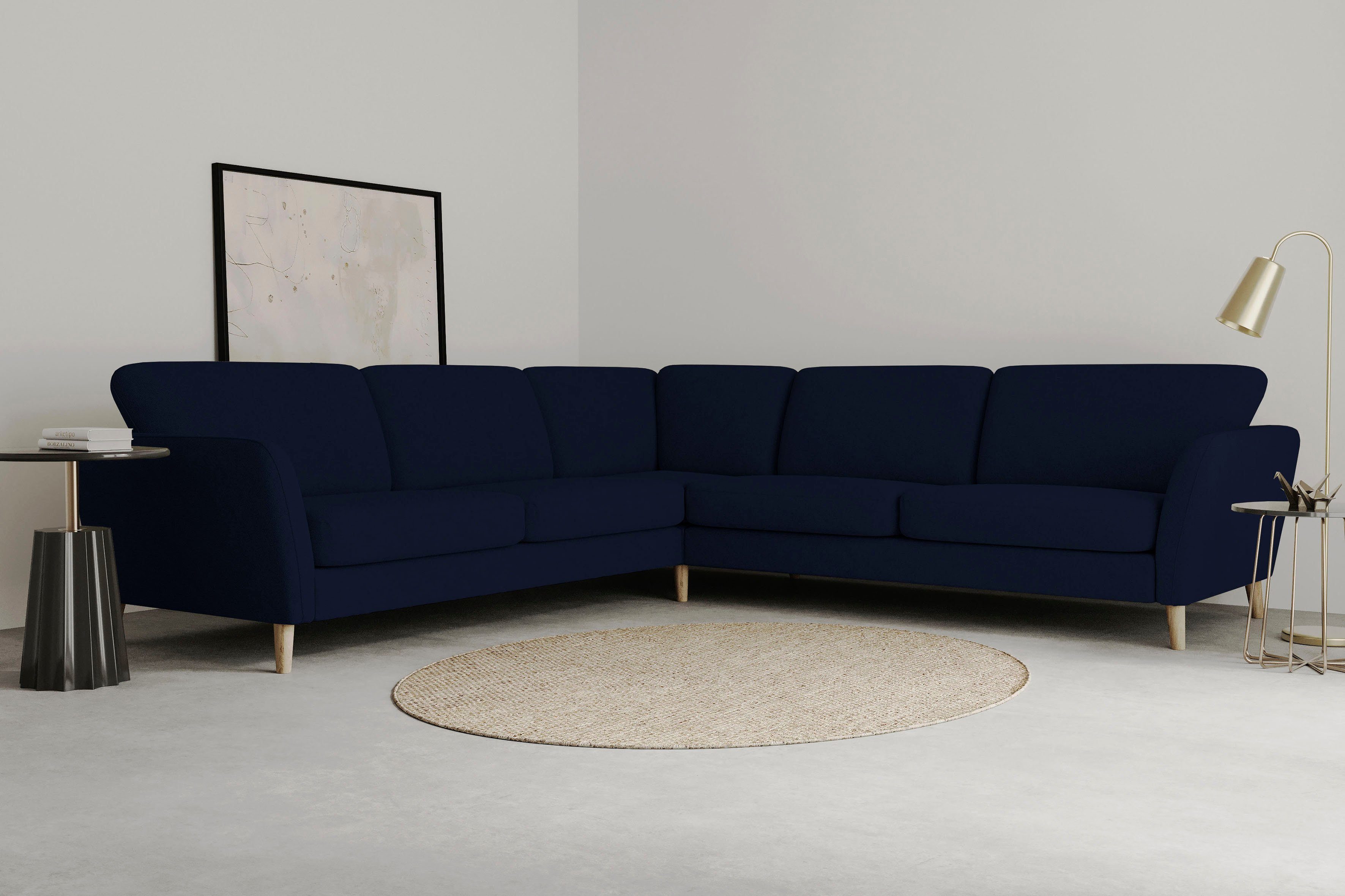 Home affaire Ecksofa "MARSEILLE 278/278 cm, L-Form, Webstoff, Flachgewebe, günstig online kaufen