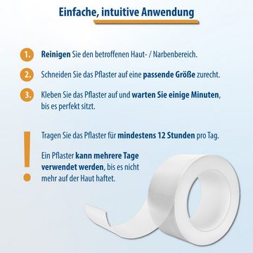 Evolsin Wundpflaster Transparentes Narbenpflaster bei OP & Kaiserschnitt Narben, Diskrete Anwendung, Optimale Anwendung, Atmungsaktives Silikon