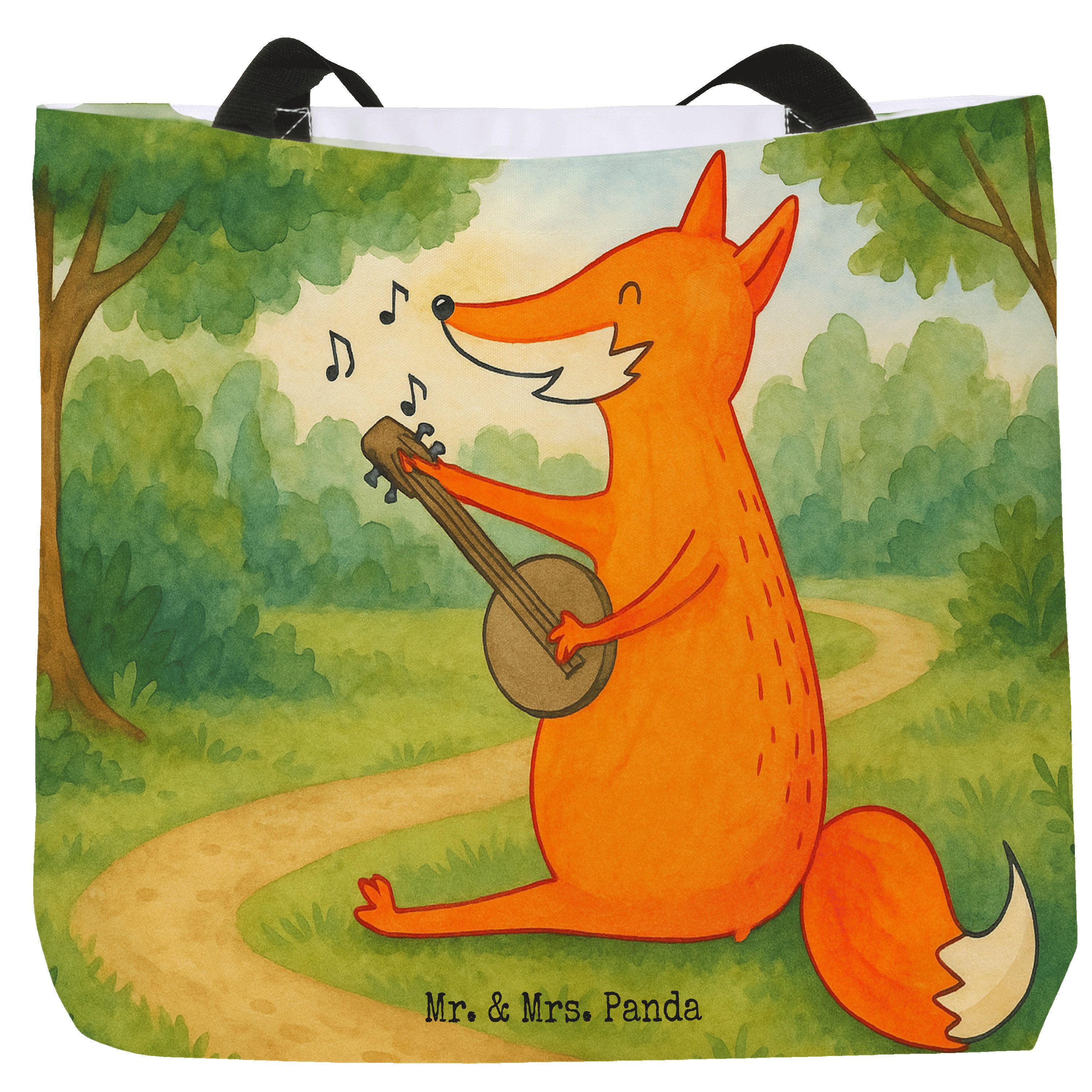 Shopper Fuchs Gitarre Design, Schultasche, Weiß, Singen, Tasche, Reisetasche