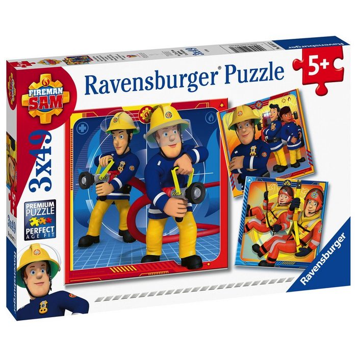 Ravensburger Puzzle 3 x 49 Teile Ravensburger Kinder Puzzle Unser Held Sam 05077 49 Puzzleteile