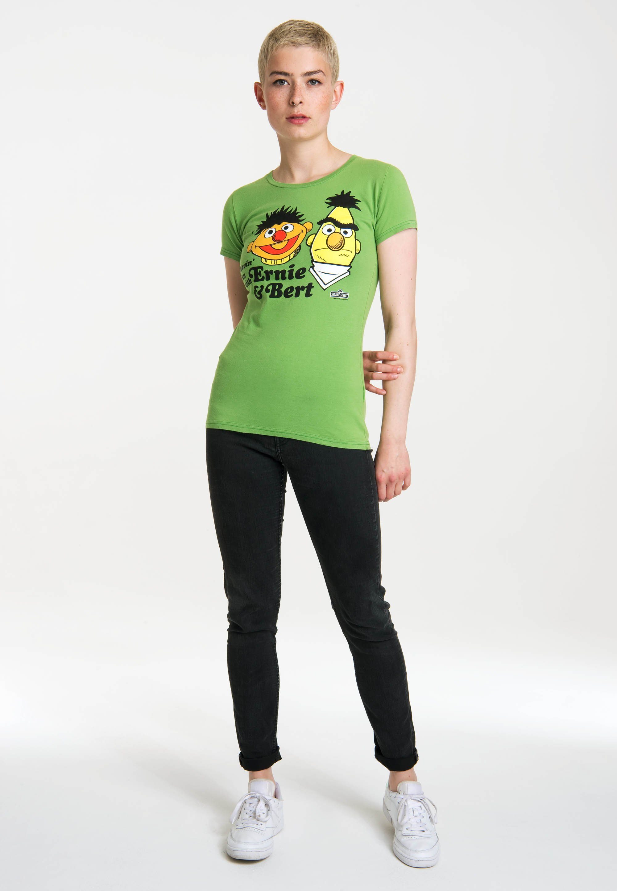 LOGOSHIRT T-Shirt Sesamstraße – Ernie & Bert mit lizenziertem Print