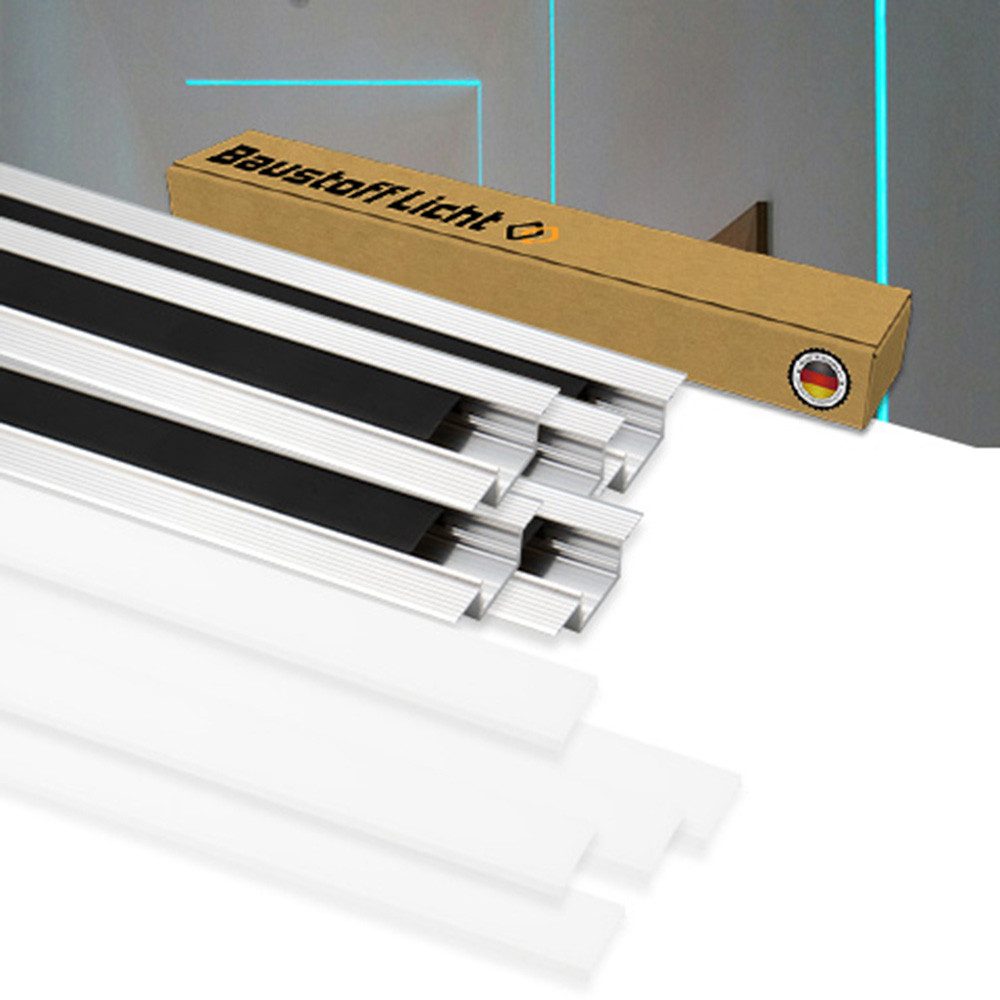 LED Profilelement Profil LED-Trockenbauprofil 26-F Set mit LED-Abdeckung und Schutzabdeckung (1258.05, 15-St., 5 x LED-Trockenbauprofil 26-F + LED-Abdeckung opal + Schutzabdeckung)