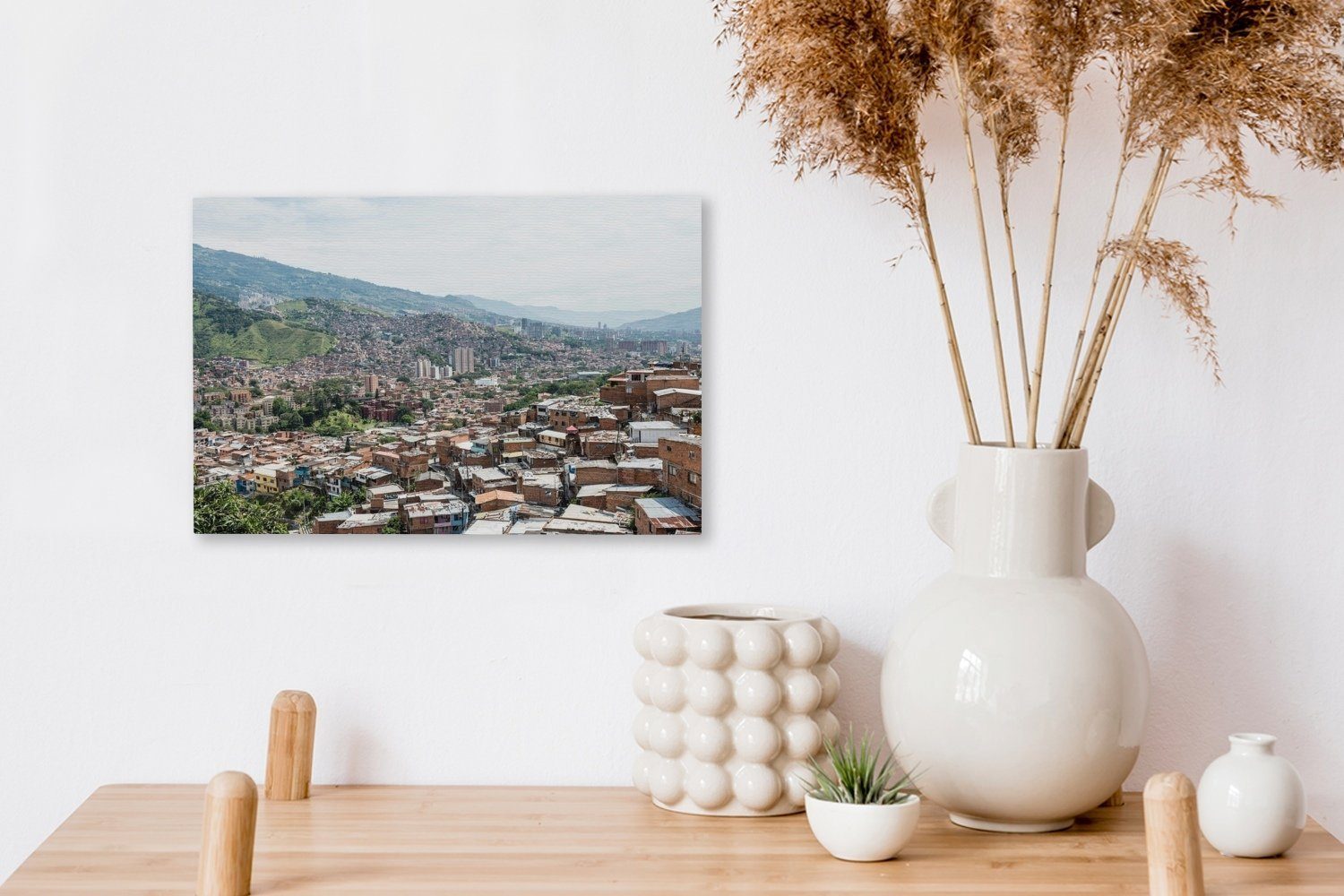OneMillionCanvasses® Leinwandbild Die bergige Medellín Kolumbien, (1 Landschaft von in 30x20 Wandbild cm Leinwandbilder, Wanddeko, Aufhängefertig, St)