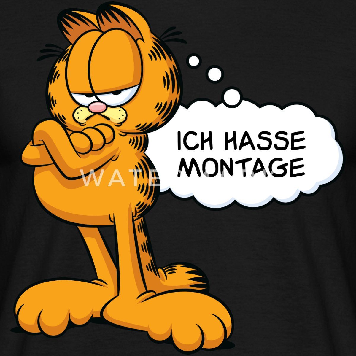 Spreadshirt T-Shirt Garfield Ich Hasse Montage Lustiger Spruch Männer T-Shirt (1-tlg)