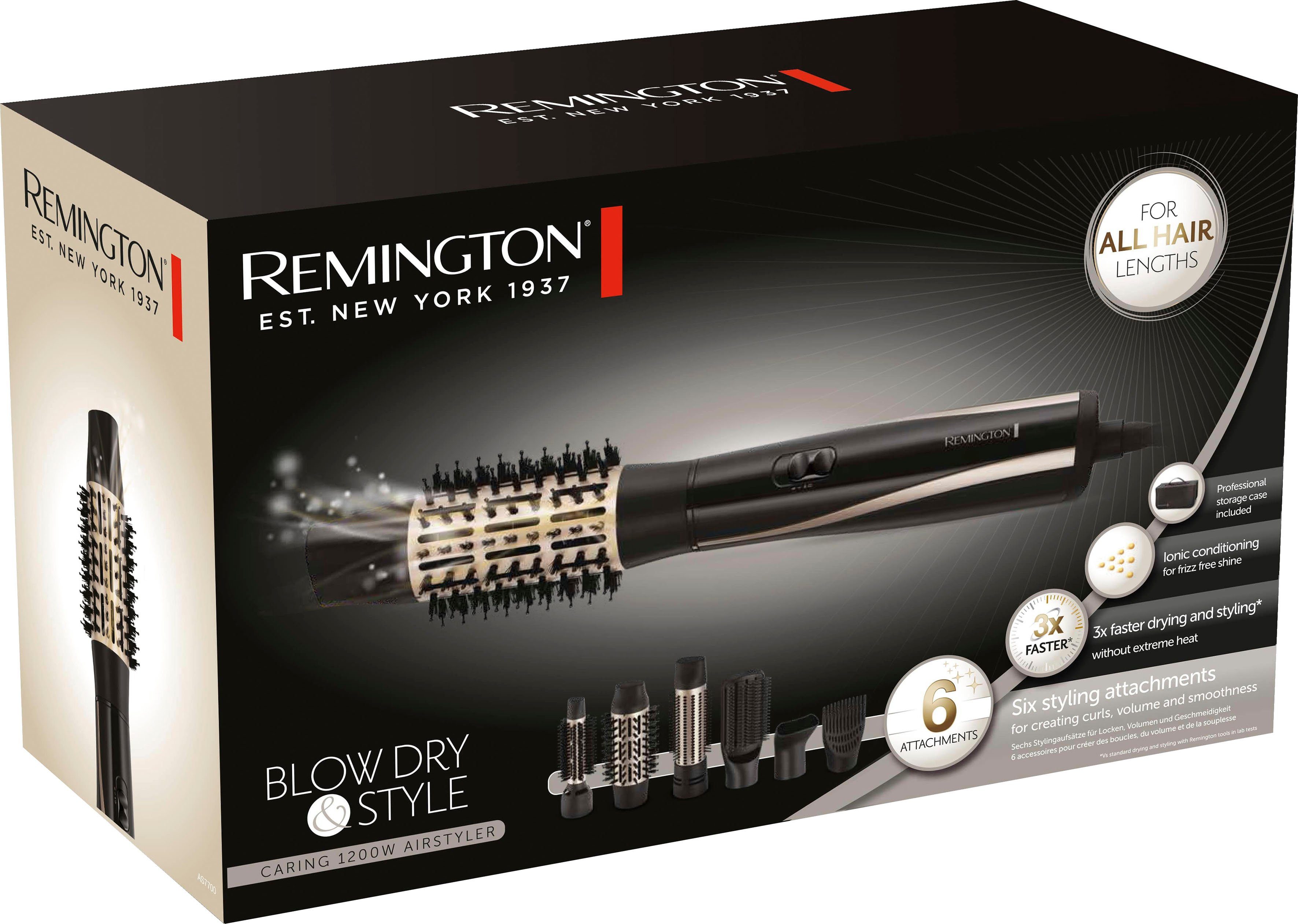 Remington Warmluftbürste kurze, Style & lange & Dry mittellange Haare AS7700, für Blow Airstyler/Rund-&Lockenbürste