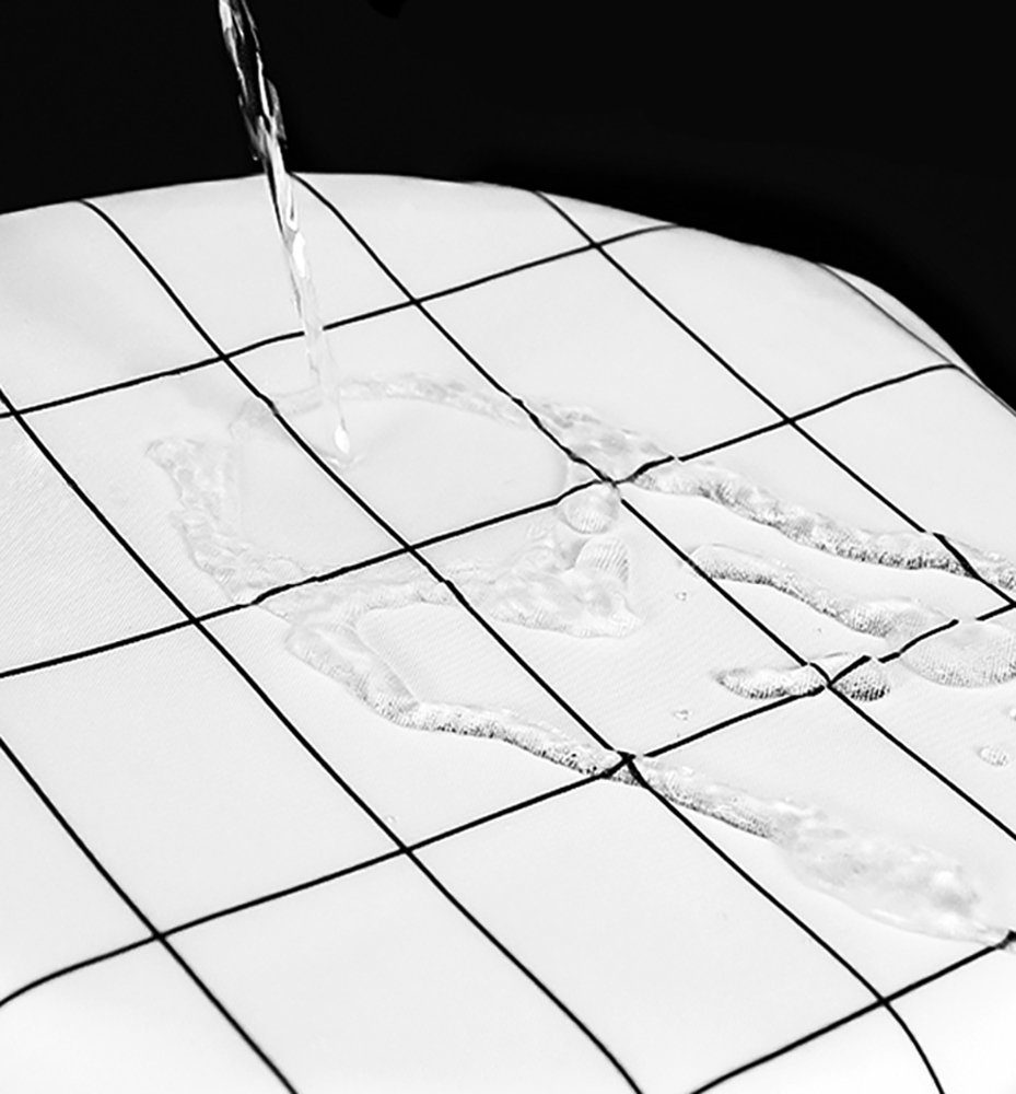 Fanci Home Duschvorhang Kariert Polyester Anti-Schimmel Textil wasserdicht (Schimmelresistent Wasserabweisend), Anti-Bakteriell Waschbar inklusive Ringe Duschvo – Bild 3 von 5