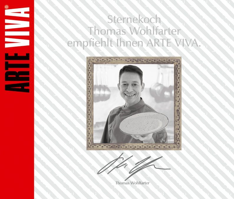 ARTE VIVA Kombiservice Geschirr-Set, Service Puro (32-tlg), 8 Personen, Steinzeug, vom Sternekoch Thomas Wohlfarter empfohlen, 32 Teile, für 8 Personen