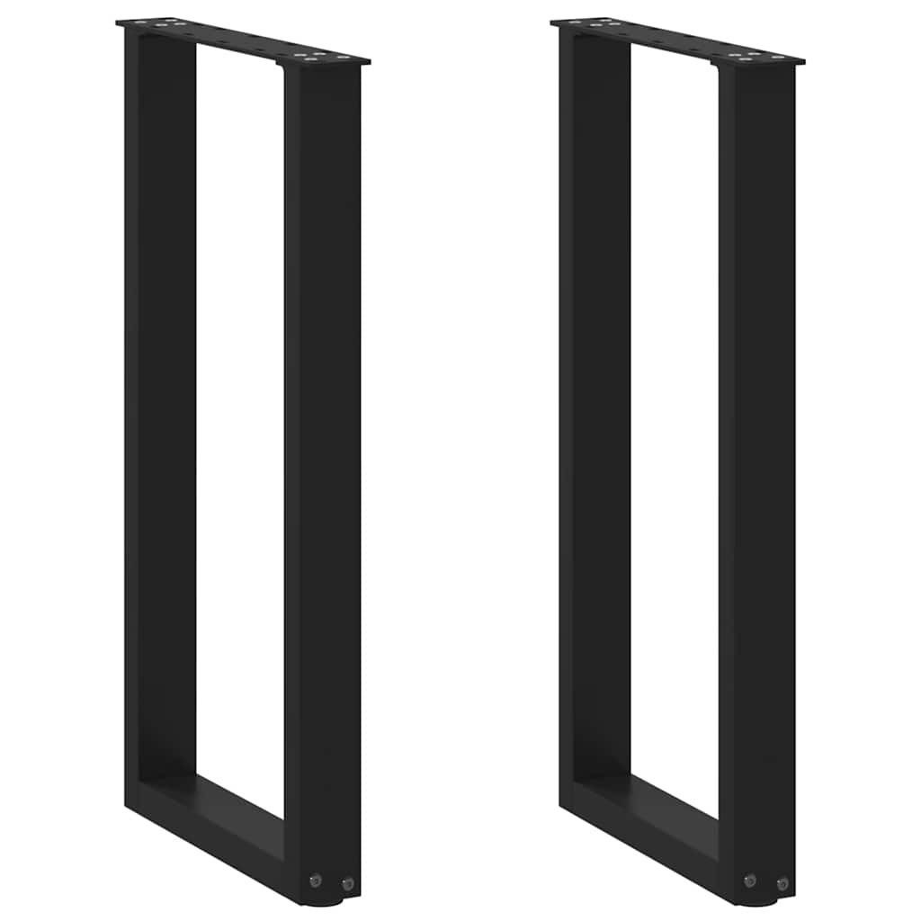 vidaXL Tischbein Konsolentischbeine U-Form 2 Stk. Schwarz 28x(72-73) cm Stahl