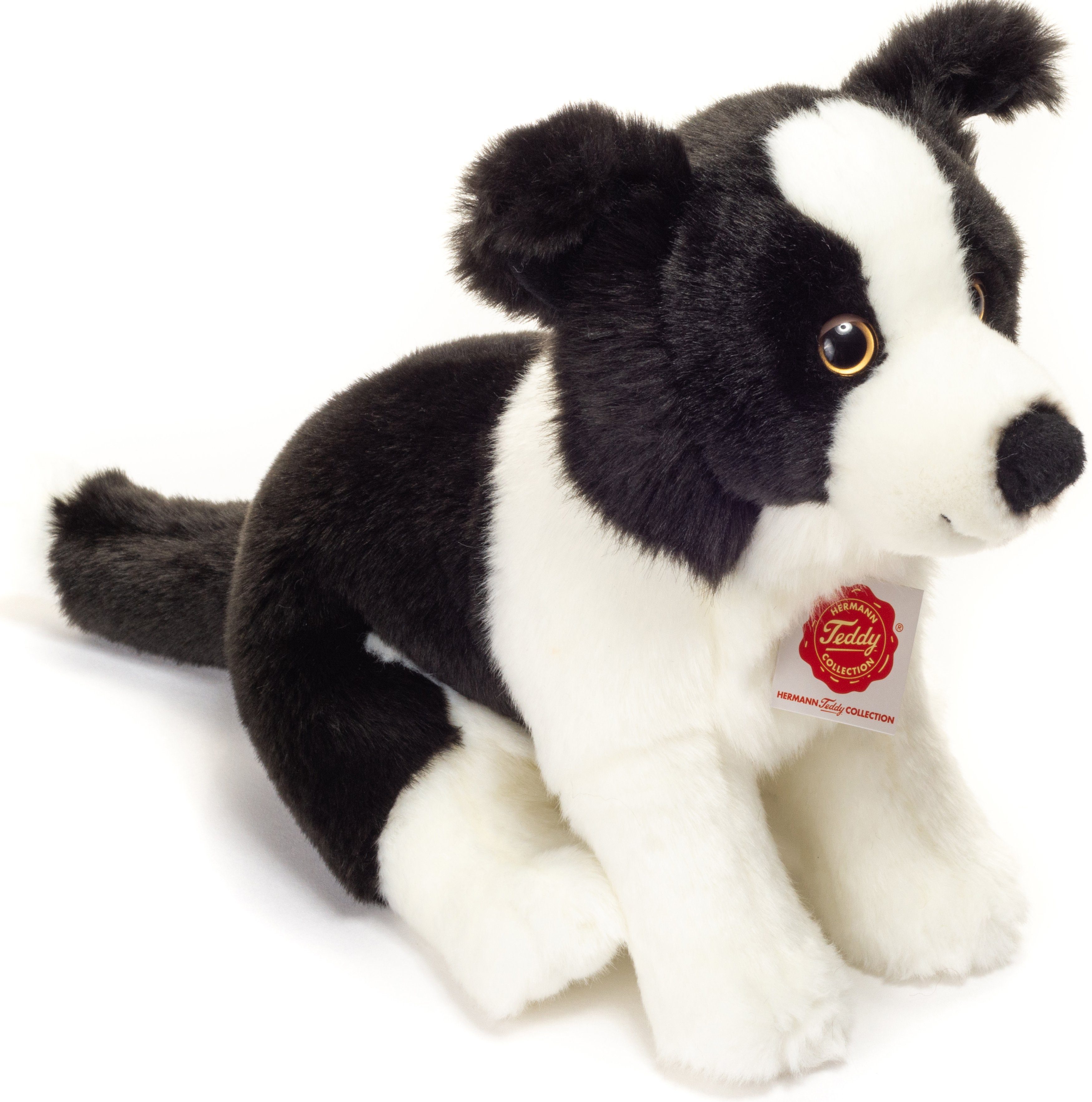 Teddy Hermann® Kuscheltier Border Collie Welpe sitzend 25 cm, zum Teil aus recyceltem Material