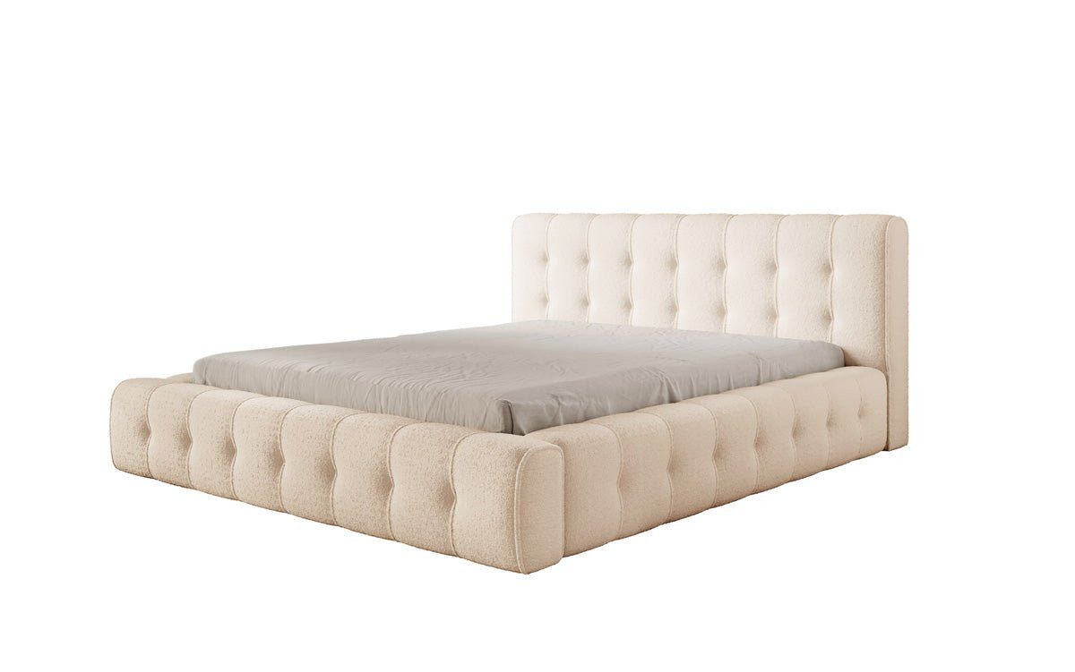 Luxusbetten24 Polsterbett Designer Polsterbett Lena in Bouclé, mit Stauraum