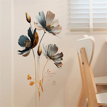 RefinedFlare Wandtattoo Simulierter Blumenwandaufkleber mit dreidimensionaler Reliefstruktur