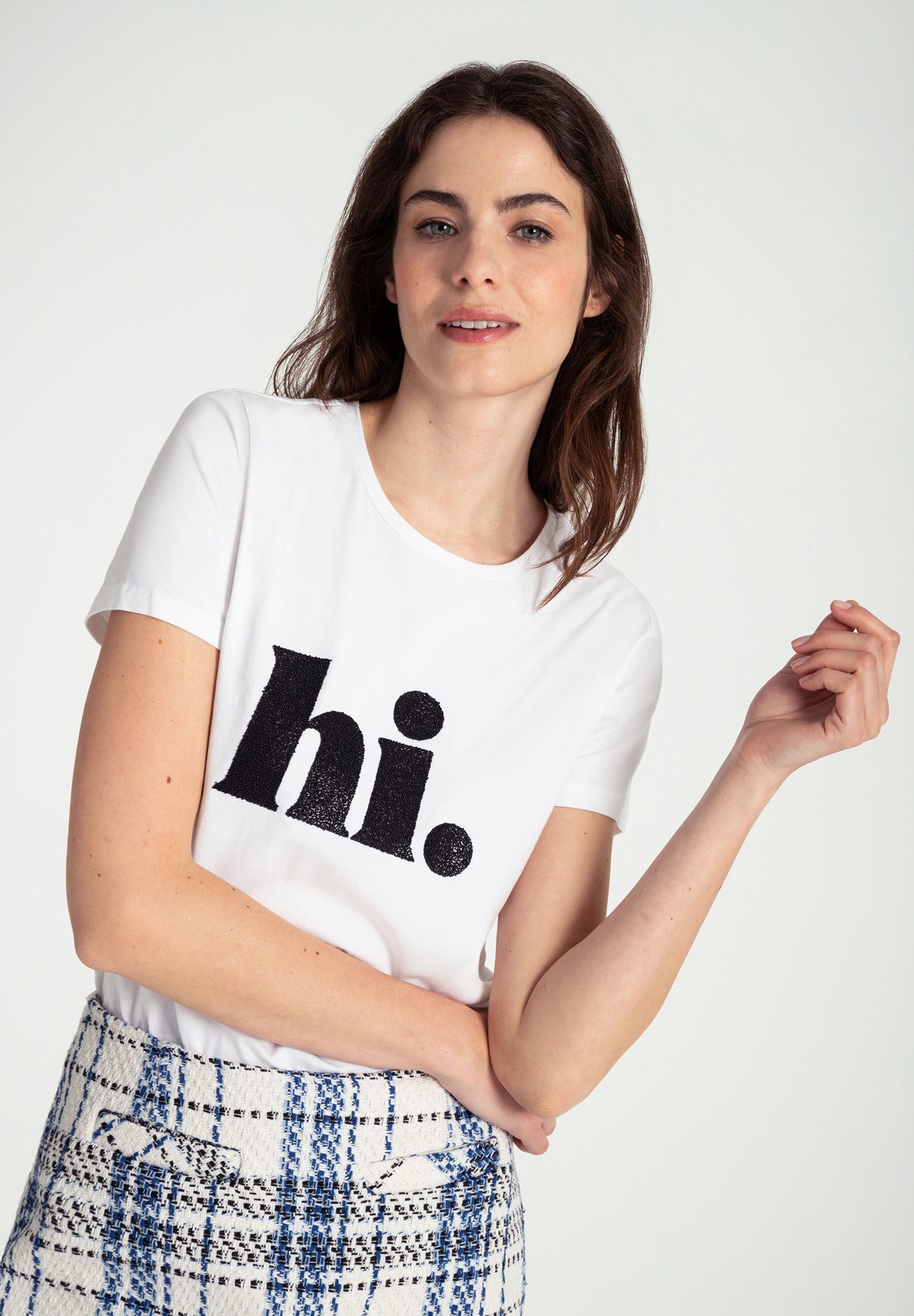 MORE&MORE Kurzarmshirt Paillettenherzenshirt günstig online kaufen