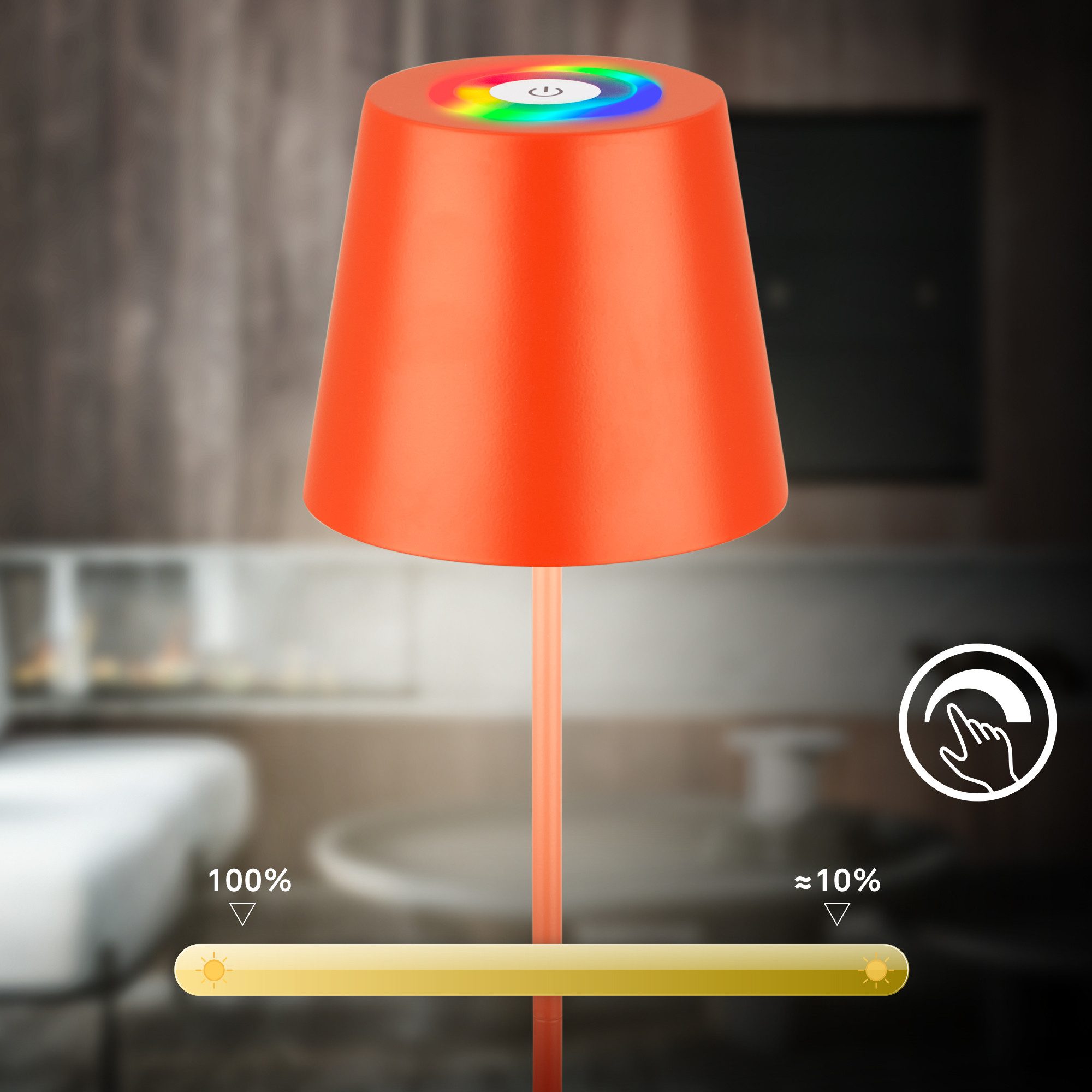 Briloner Leuchten LED Tischleuchte Akku Flaschenaufsatz Leuchte kabellos 3-in1 Indoor/Outdoor, LED fest integriert – Bild 4 von 5