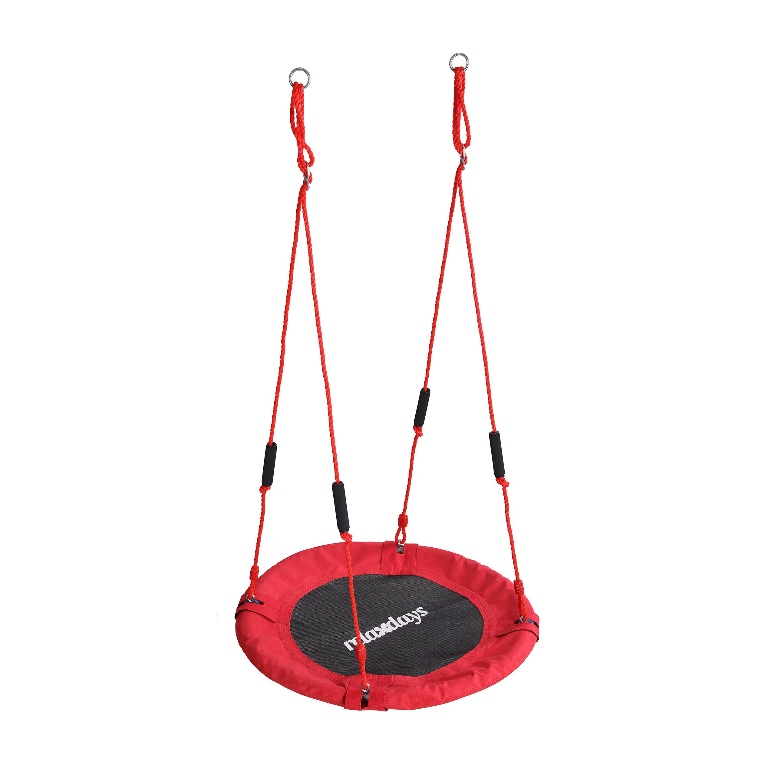 relaxdays Nestschaukel-Sitz Nestschaukel Kinder Schaumstoffgriffe (1-tlg), rot, 80 cm