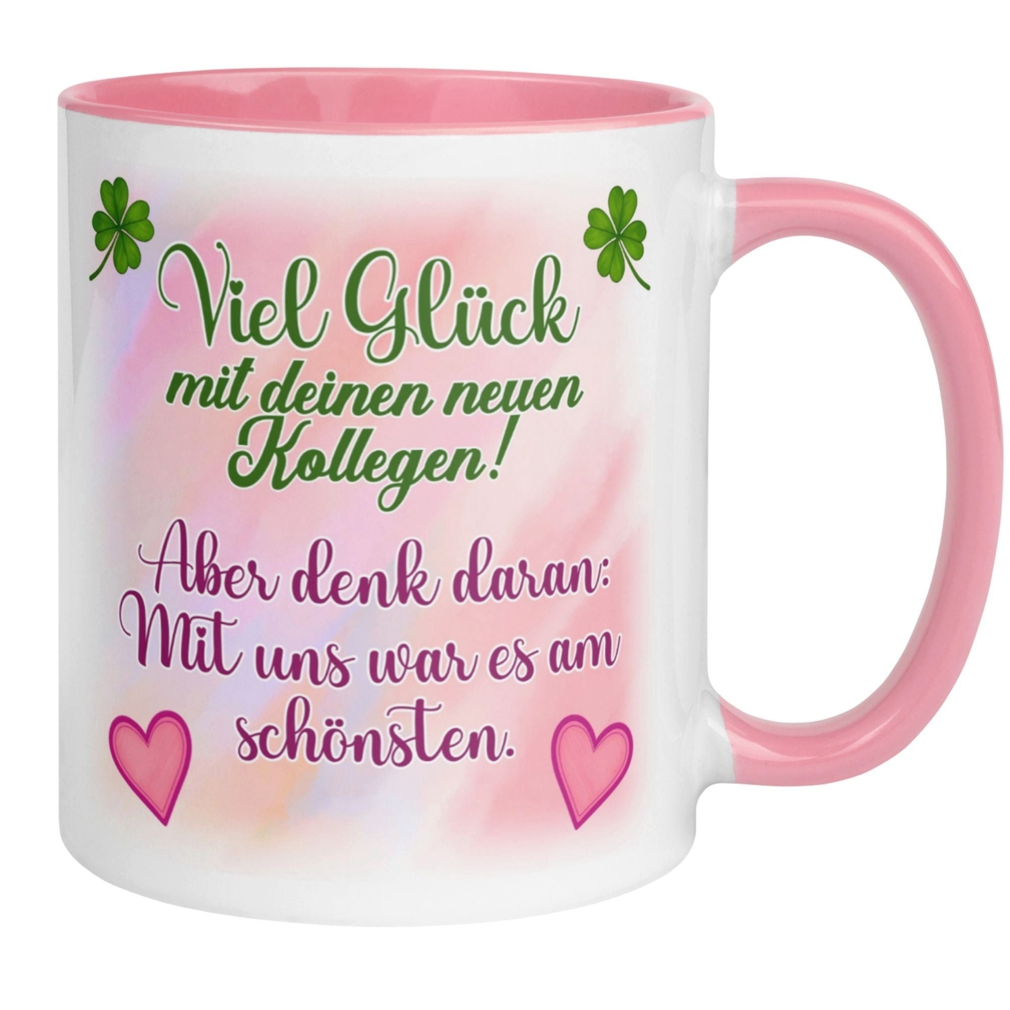 Momentals Tasse Abschied – „Viel Glück mit deinen neuen Kollegen“ – Geschenk Kollegin, Gratis Versand · Links-&Rechtshänder · Spülmaschinenfest