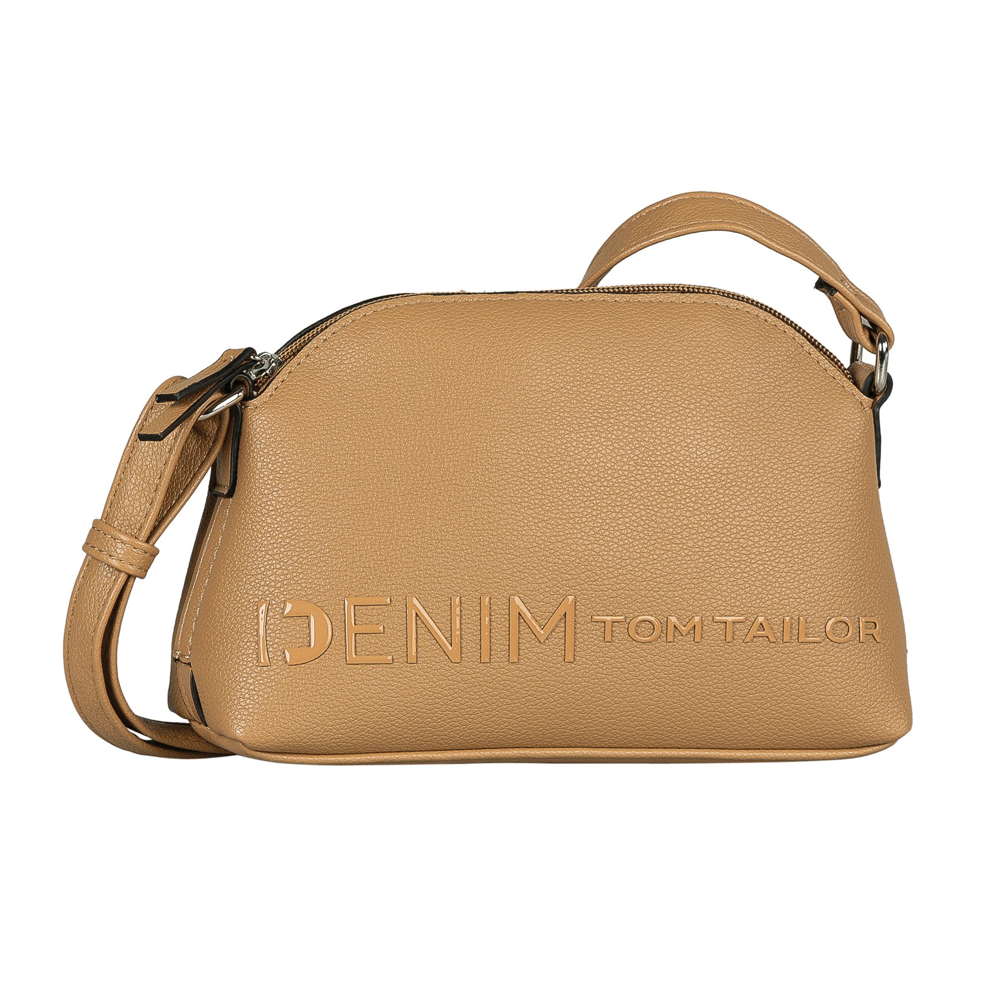 TOM TAILOR Denim Umhängetasche Zephyra, weiches Material, aufwändige Farbkanten, fein schimmerndes Silikonlogo