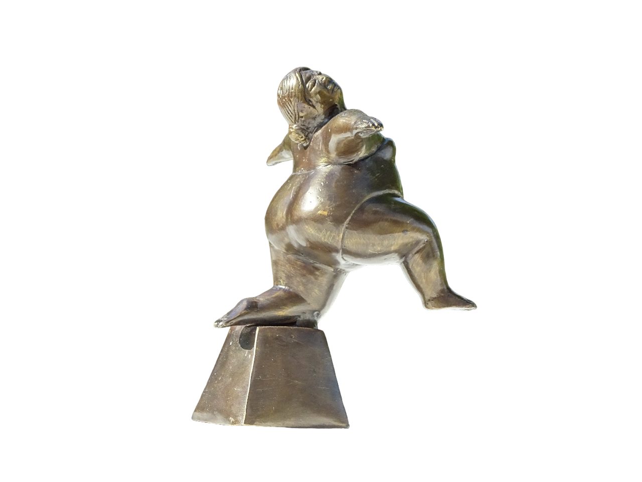 IDYL Dekofigur IDYL Bronze-Skulptur Badenixe Kniend auf einem Bein, Deko Figur aus Bronze, Perfekt zu jedem Anlass