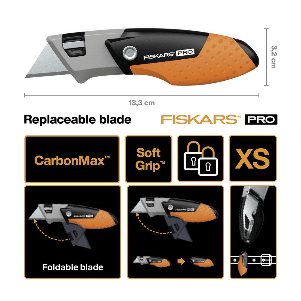 Fiskars Cuttermesser Fiskars 1062939 Pro Compact Universal-Klappmesser 1 St.