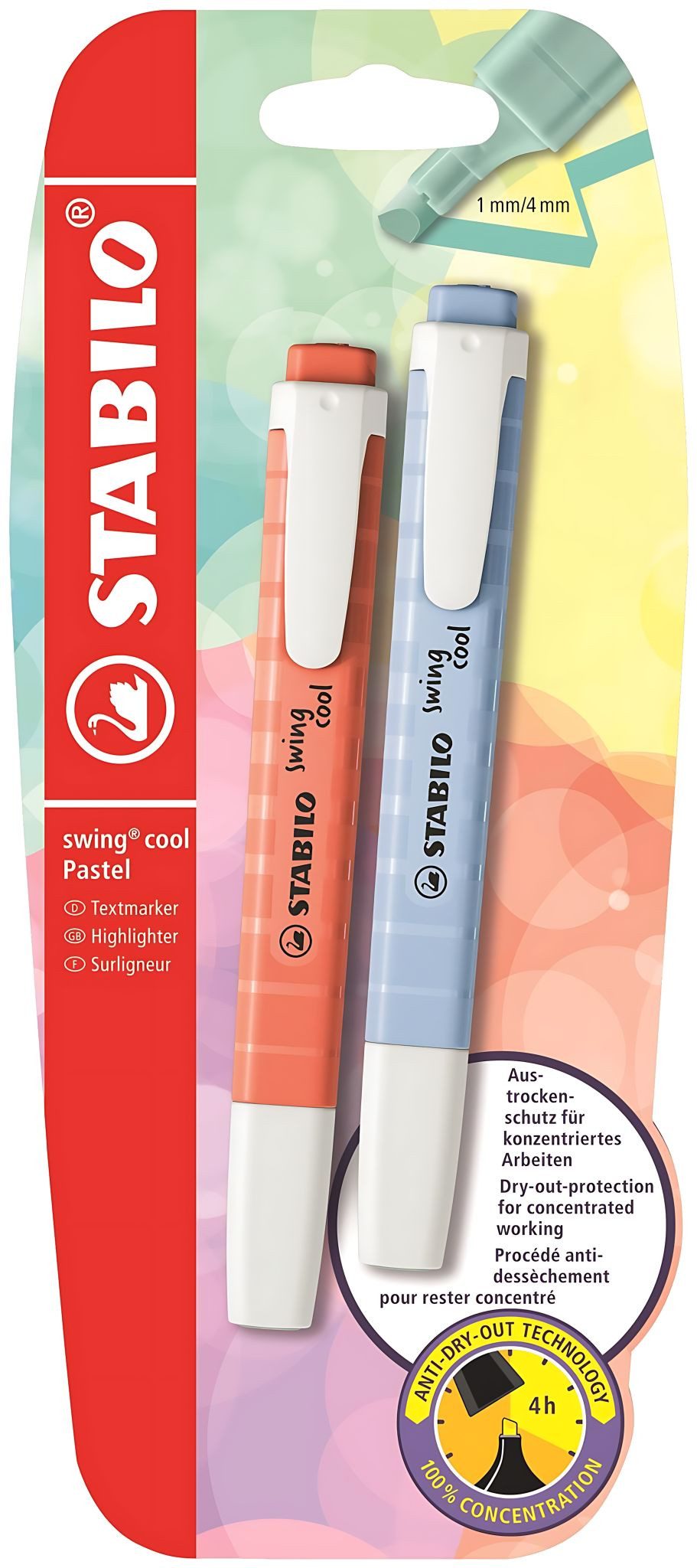 STABILO Marker STABILO swing cool Pastel 2er Blister Wolkenblau Korallrot