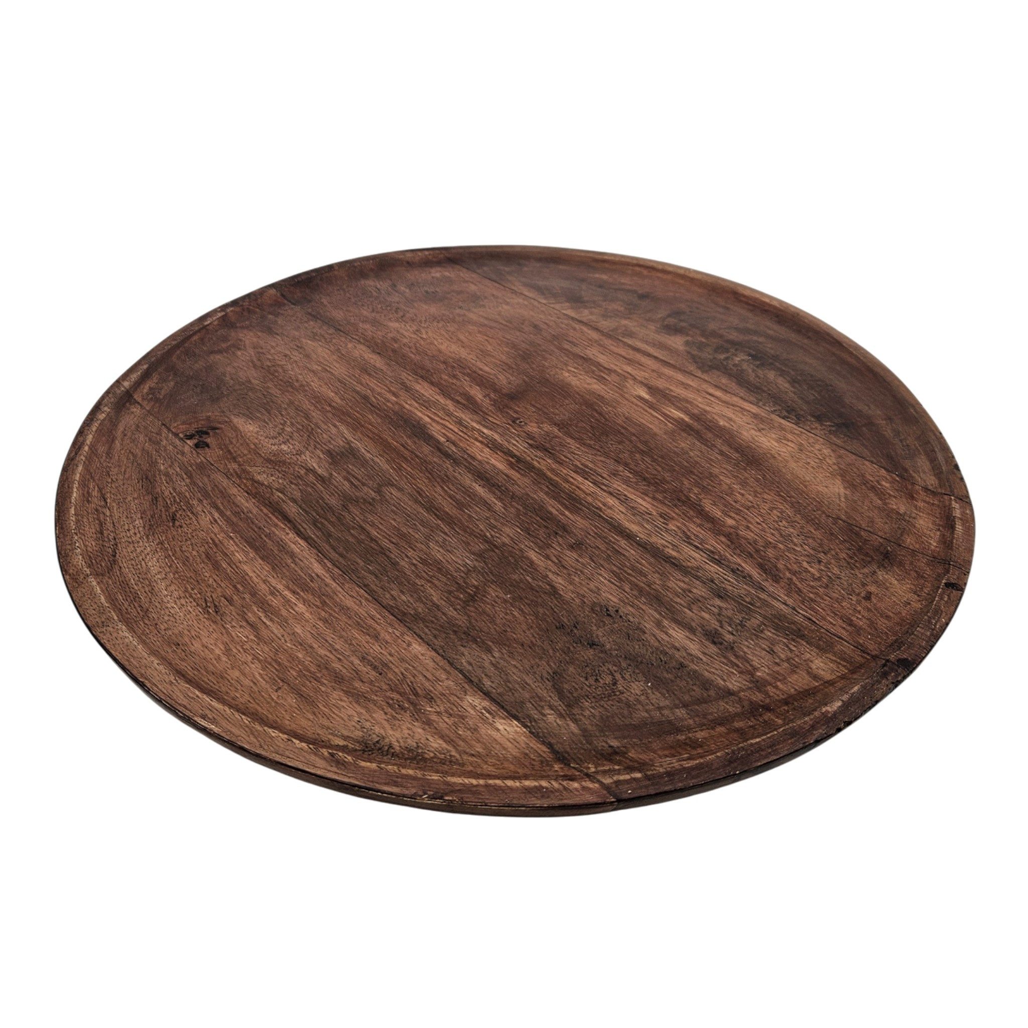 Meinposten Dekoteller Holzteller rund hellbraun dunkelbraun 37 cm Kerzenteller Mangoholz (1 St)