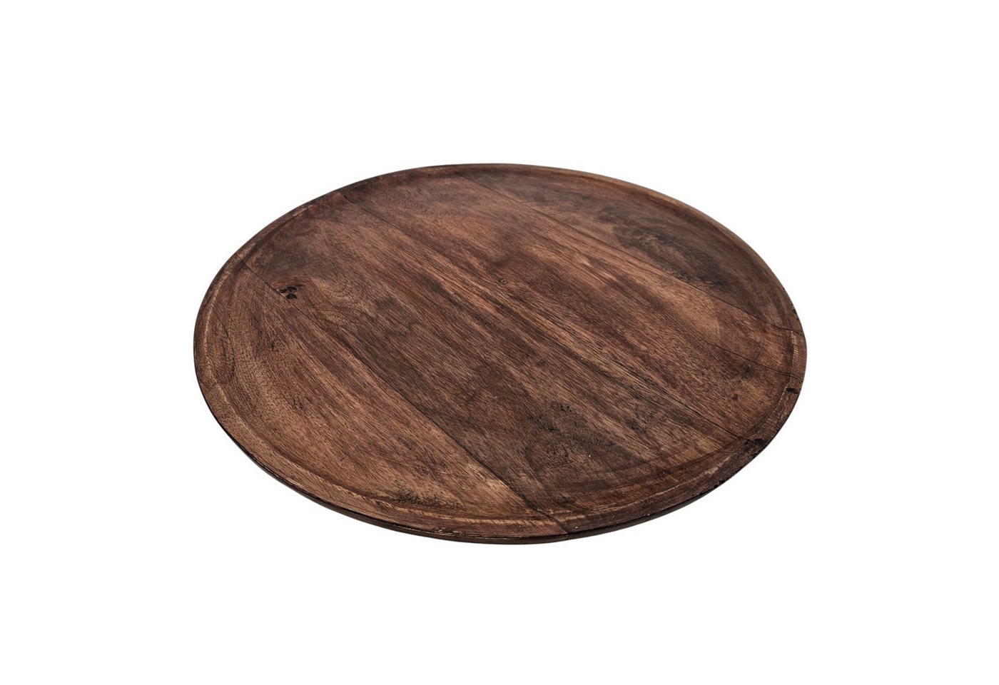 Meinposten Dekoteller Holzteller rund hellbraun dunkelbraun 37 cm Kerzenteller Mangoholz (1 St)