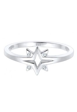 Elli Fingerring Sterne Starburst Kristalle 925 Silber