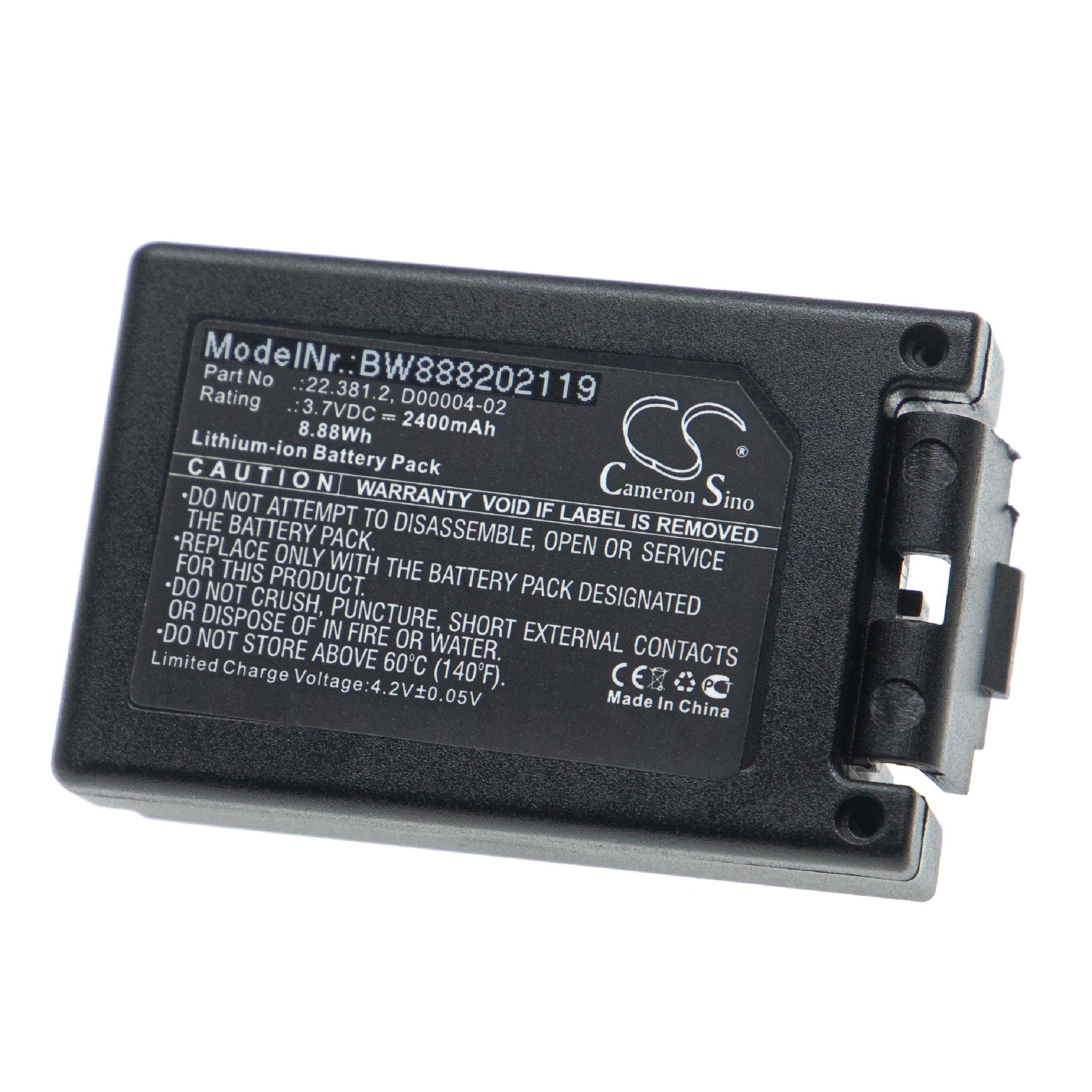 vhbw Ersatz für Teleradio M245060, 22.381.2, D00004-02 für Akku Li-Ion 2400 mAh (3,7 V)