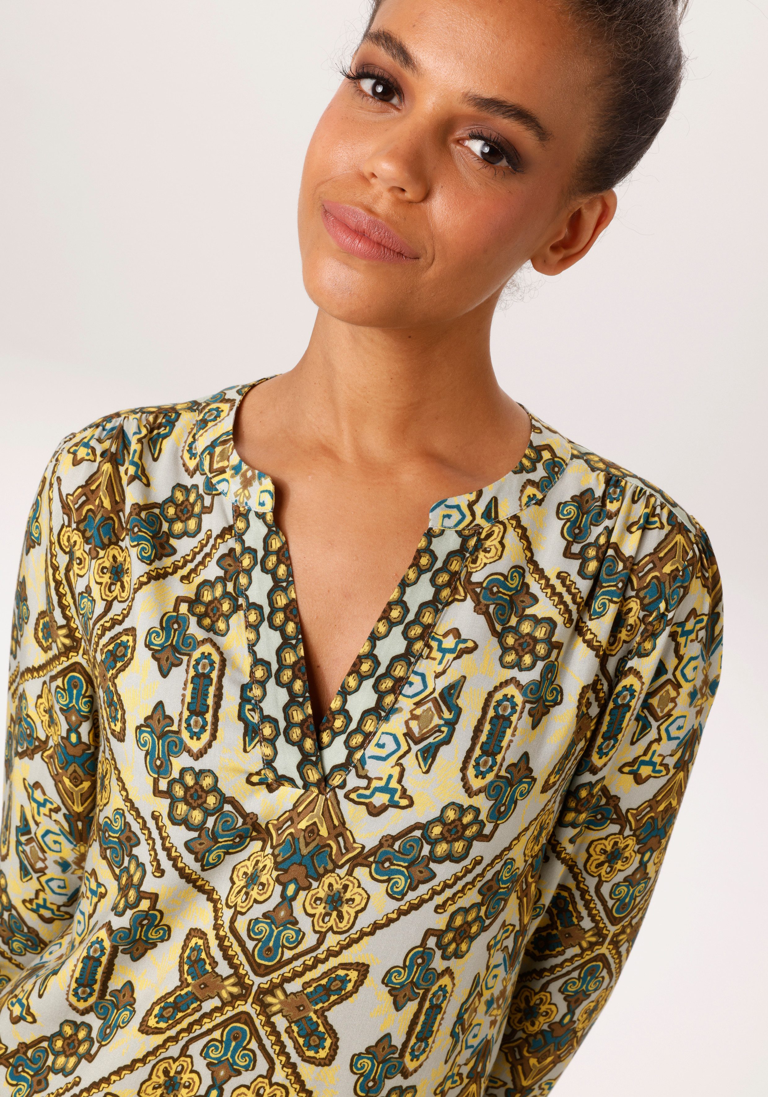 Aniston CASUAL Blusenkleid mit extravagantem, grafischen Druck - NEUE KOLLEKTION