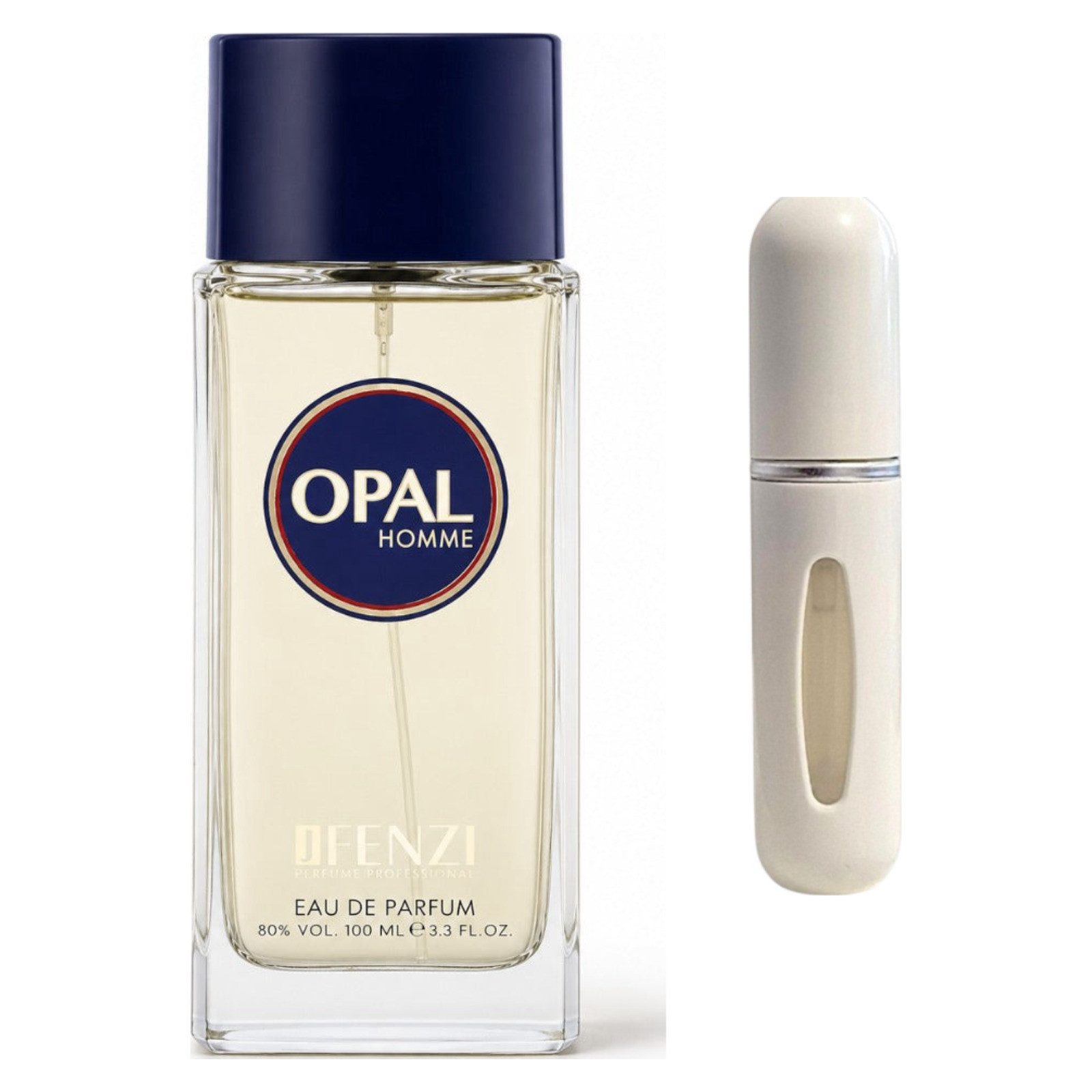 JFenzi Duft-Set Opal Homme EDP – Orientalisch Würzig + Parfümzerstäuber (leer)
