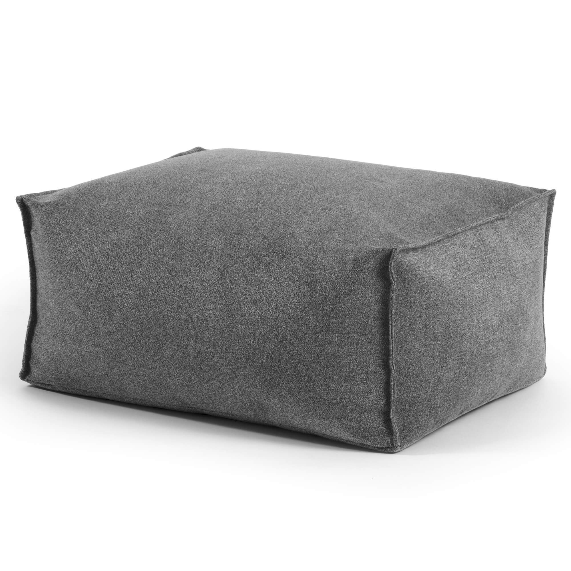 mokebo Pouf Cord Pouf 'Block' Hocker (aus Webstoff), Made in Germany, Sitz-Hocker, Bodenkissen, Fußhocker eckig Anthrazit